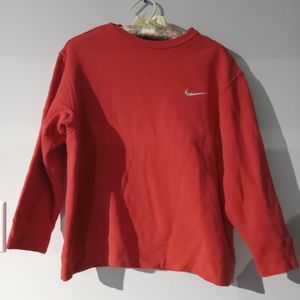 Red Nike crewneck with embroidered logo